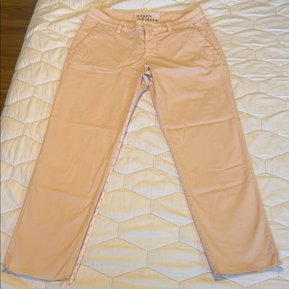 Frank & Eileen Light Pink Straight Leg Cropped Chinos